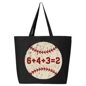 6+4+3=2 Baseball Double Play Retro Funny Baseball Player 25L Jumbo Tote