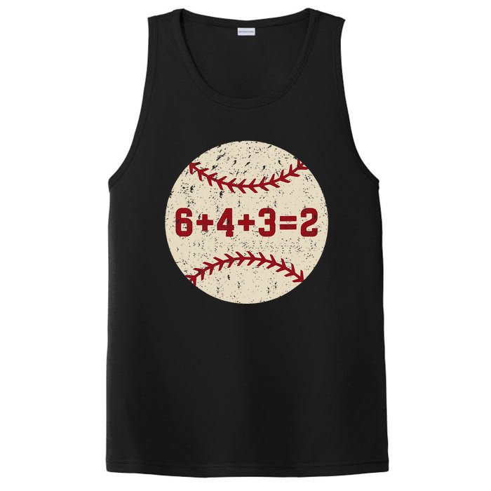 6+4+3=2 Baseball Double Play Retro Funny Baseball Player PosiCharge Competitor Tank