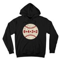 6+4+3=2 Baseball Double Play Retro Funny Baseball Player Tall Hoodie