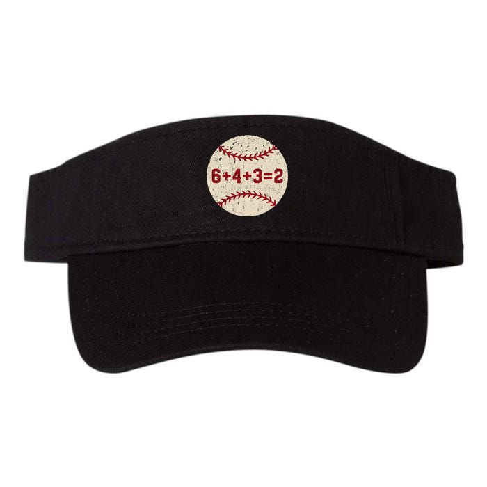 6+4+3=2 Baseball Double Play Retro Funny Baseball Player Valucap Bio-Washed Visor