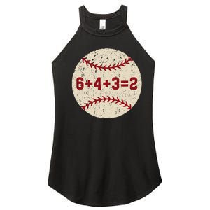 6+4+3=2 Baseball Double Play Retro Funny Baseball Player Women's Perfect Tri Rocker Tank