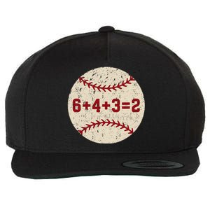 6+4+3=2 Baseball Double Play Retro Funny Baseball Player Wool Snapback Cap