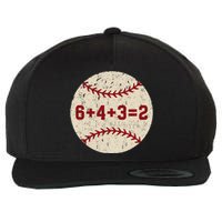 6+4+3=2 Baseball Double Play Retro Funny Baseball Player Wool Snapback Cap