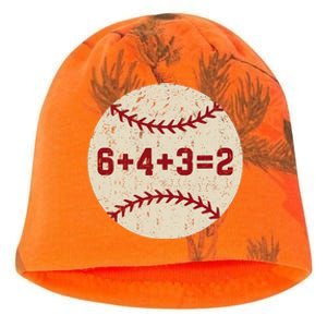 6+4+3=2 Baseball Double Play Retro Funny Baseball Player Kati - Camo Knit Beanie