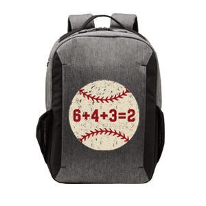 6+4+3=2 Baseball Double Play Retro Funny Baseball Player Vector Backpack