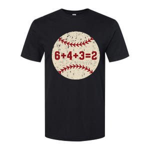 6+4+3=2 Baseball Double Play Retro Funny Baseball Player Softstyle CVC T-Shirt