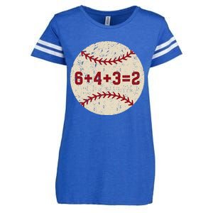 6+4+3=2 Baseball Double Play Retro Funny Baseball Player Enza Ladies Jersey Football T-Shirt