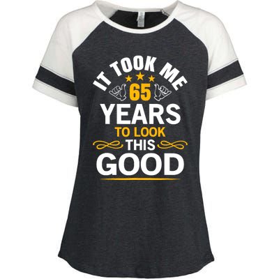 65th Birthday design Took Me 65 Years Old Birthday Enza Ladies Jersey Colorblock Tee