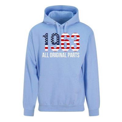 60th Birthday Design – 1963 Us America Flag Gift Unisex Surf Hoodie