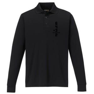 6432 Baseball Double Play Funny Baseball 6 4 3 2 Performance Long Sleeve Polo