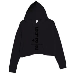 6432 Baseball Double Play Funny Baseball 6 4 3 2 Crop Fleece Hoodie