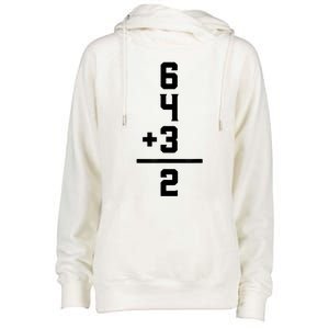 6432 Baseball Double Play Funny Baseball 6 4 3 2 Womens Funnel Neck Pullover Hood