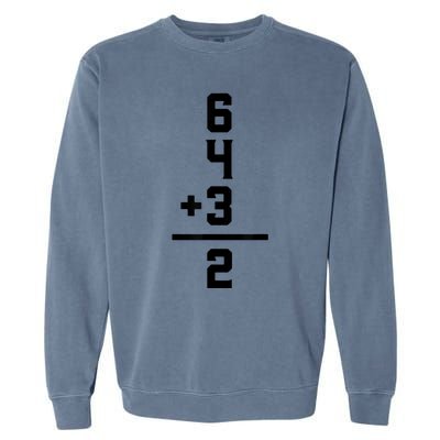 6432 Baseball Double Play Funny Baseball 6 4 3 2 Garment-Dyed Sweatshirt