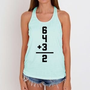 6432 Baseball Double Play Funny Baseball 6 4 3 2 Women's Knotted Racerback Tank