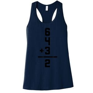 6432 Baseball Double Play Funny Baseball 6 4 3 2 Women's Racerback Tank