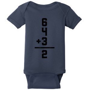 6432 Baseball Double Play Funny Baseball 6 4 3 2 Baby Bodysuit