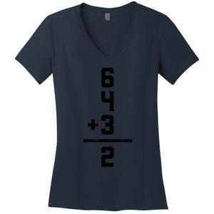 6432 Baseball Double Play Funny Baseball 6 4 3 2 Women's V-Neck T-Shirt