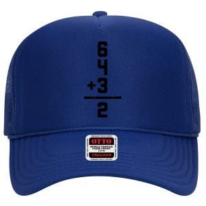 6432 Baseball Double Play Funny Baseball 6 4 3 2 High Crown Mesh Back Trucker Hat