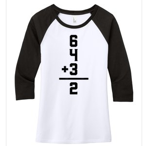 6432 Baseball Double Play Funny Baseball 6 4 3 2 Women's Tri-Blend 3/4-Sleeve Raglan Shirt