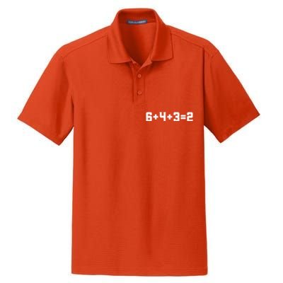 6432 Baseball Double Play Funny Baseball 6 4 3 2 Dry Zone Grid Polo