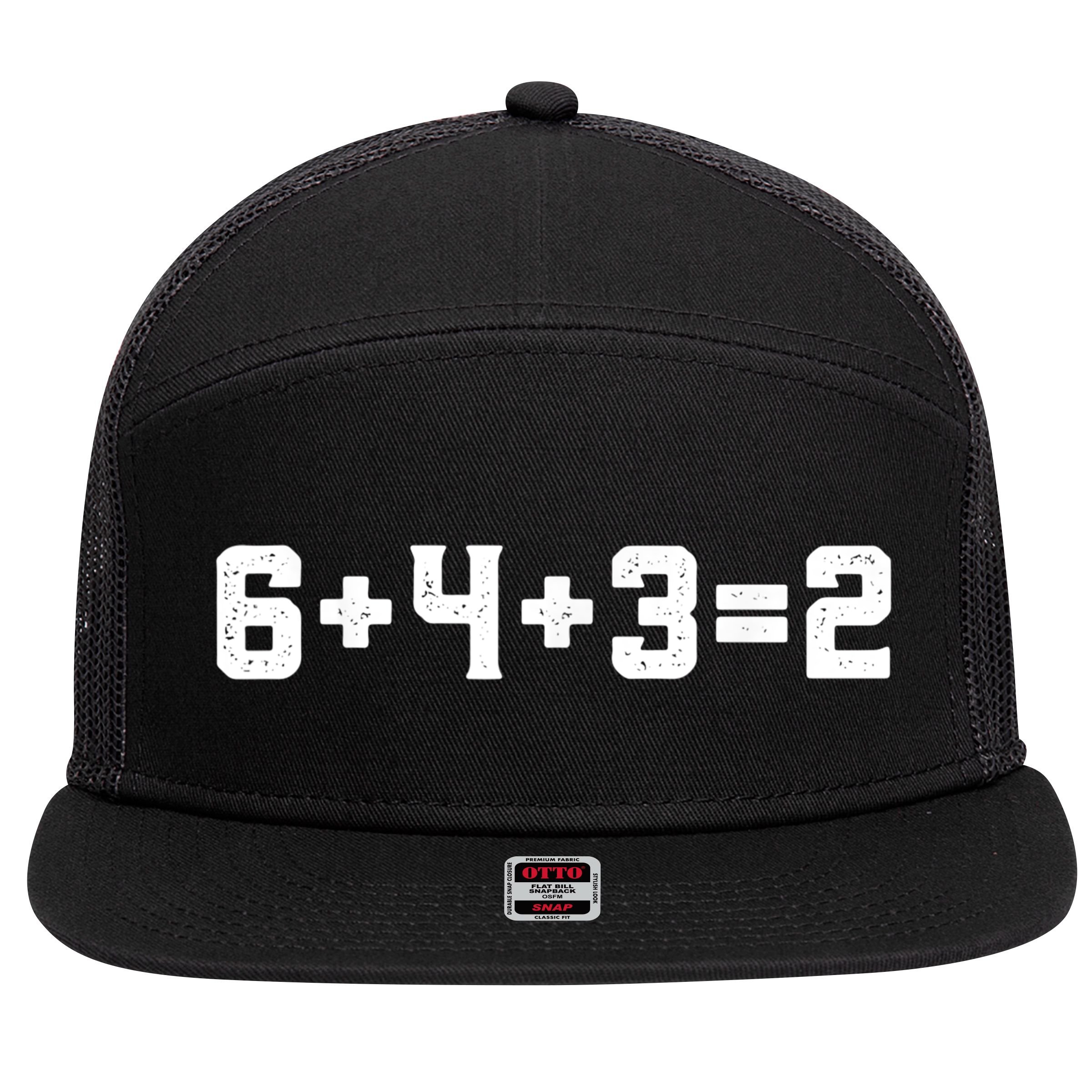 6432 Baseball Double Play Funny Baseball 6 4 3 2 7 Panel Mesh Trucker Snapback Hat