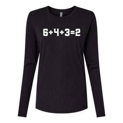 6432 Baseball Double Play Funny Baseball 6 4 3 2 Womens Cotton Relaxed Long Sleeve T-Shirt