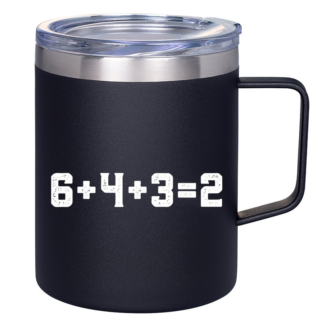 6432 Baseball Double Play Funny Baseball 6 4 3 2 12oz Stainless Steel Coffee Mug
