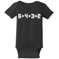 6432 Baseball Double Play Funny Baseball 6 4 3 2 Baby Bodysuit