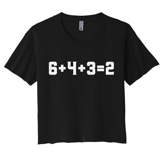 6432 Baseball Double Play Funny Baseball 6 4 3 2 Women's Crop Top Tee