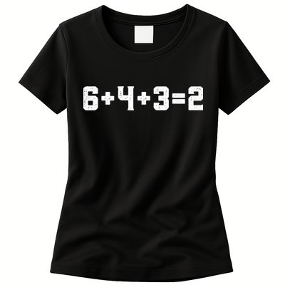 6432 Baseball Double Play Funny Baseball 6 4 3 2 Womens T-Shirt
