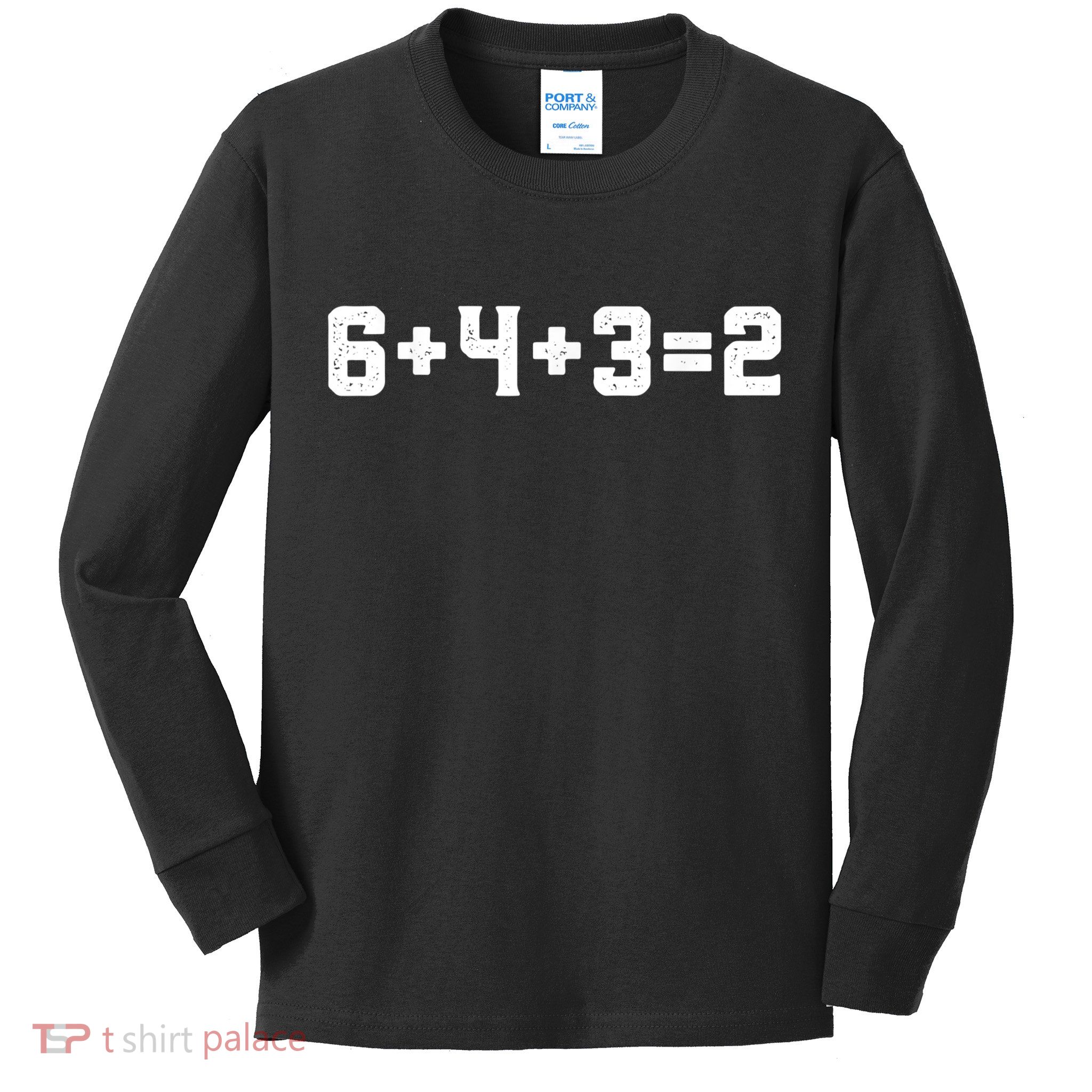 6432 Baseball Double Play Funny Baseball 6 4 3 2 Kids Long Sleeve Shirt