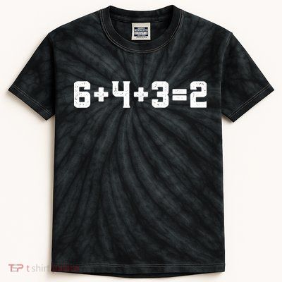 6432 Baseball Double Play Funny Baseball 6 4 3 2 Kids Tie-Dye T-Shirt