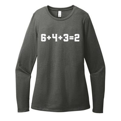 6432 Baseball Double Play Funny Baseball 6 4 3 2 Womens CVC Long Sleeve Shirt