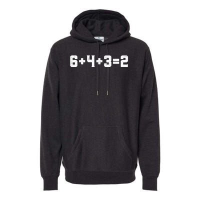 6432 Baseball Double Play Funny Baseball 6 4 3 2 Premium Hoodie