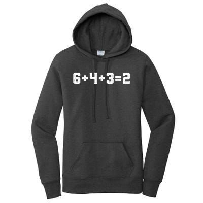 6432 Baseball Double Play Funny Baseball 6 4 3 2 Women's Pullover Hoodie