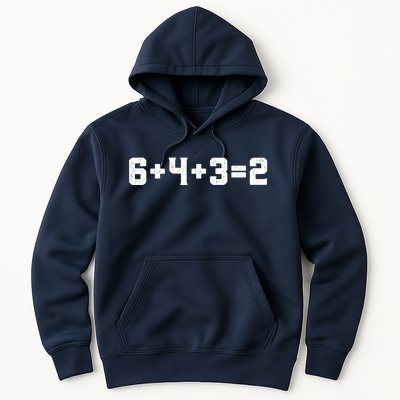 6432 Baseball Double Play Funny Baseball 6 4 3 2 Hoodie