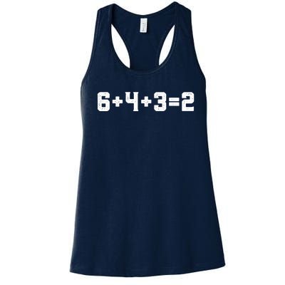 6432 Baseball Double Play Funny Baseball 6 4 3 2 Women's Racerback Tank