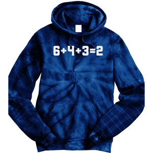 6432 Baseball Double Play Funny Baseball 6 4 3 2 Tie Dye Hoodie