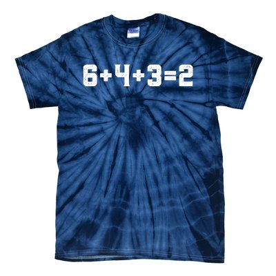 6432 Baseball Double Play Funny Baseball 6 4 3 2 Tie-Dye T-Shirt