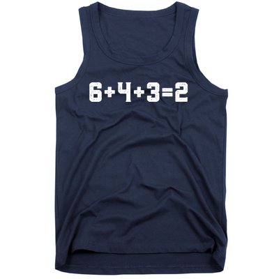 6432 Baseball Double Play Funny Baseball 6 4 3 2 Tank Top