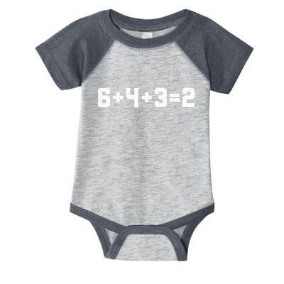 6432 Baseball Double Play Funny Baseball 6 4 3 2 Infant Baby Jersey Bodysuit