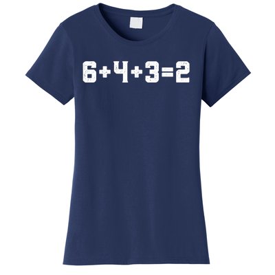 6432 Baseball Double Play Funny Baseball 6 4 3 2 Women's T-Shirt