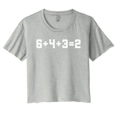 6432 Baseball Double Play Funny Baseball 6 4 3 2 Women's Crop Top Tee