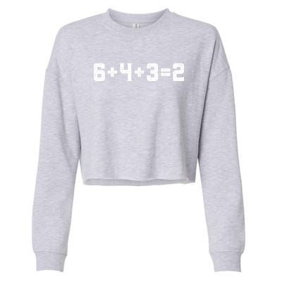 6432 Baseball Double Play Funny Baseball 6 4 3 2 Cropped Pullover Crew