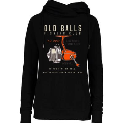 60th Birthday Fishing Pun Over The Hill 60 Womens Funnel Neck Pullover Hood