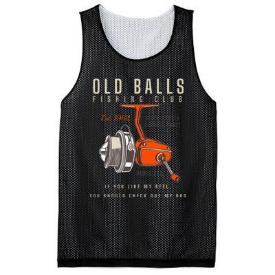 60th Birthday Fishing Pun Over The Hill 60 Mesh Reversible Basketball Jersey Tank