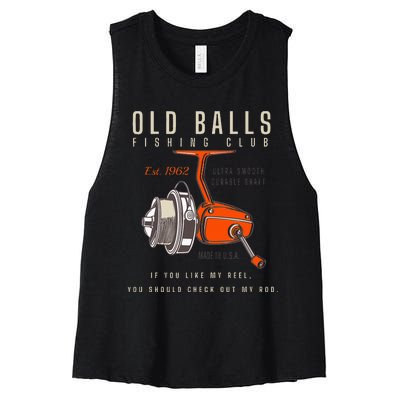 60th Birthday Fishing Pun Over The Hill 60 Women's Racerback Cropped Tank