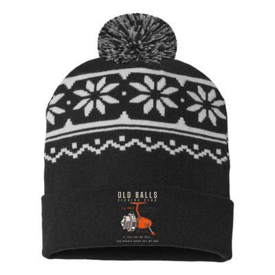 60th Birthday Fishing Pun Over The Hill 60 USA-Made Snowflake Beanie