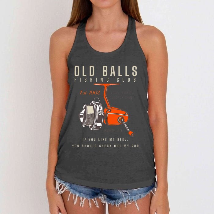 60th Birthday Fishing Pun Over The Hill 60 Women's Knotted Racerback Tank