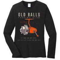 60th Birthday Fishing Pun Over The Hill 60 Ladies Long Sleeve Shirt